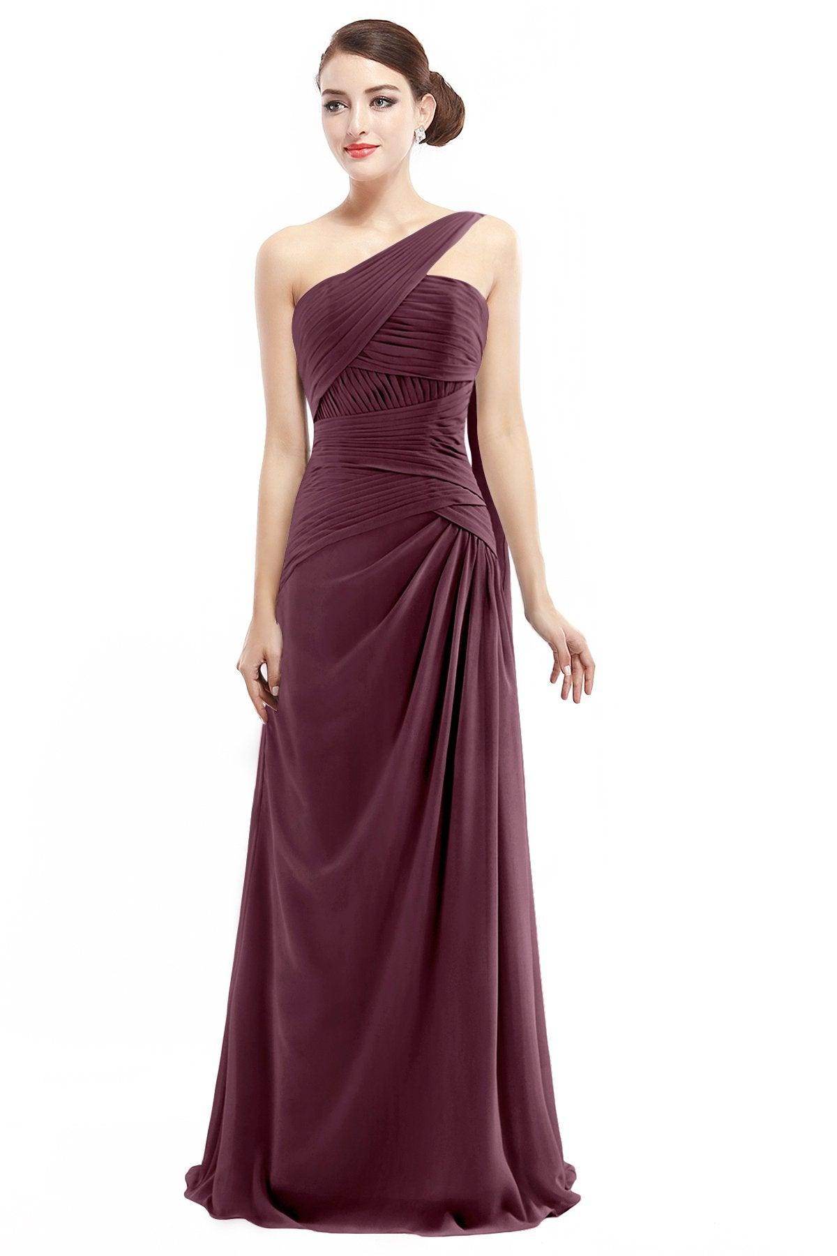 Sheath Floor Length Chiffon Bridesmaid Dress COZF14021 - COCOMELODY